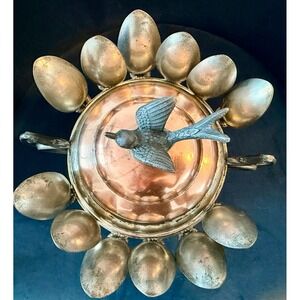 Antique Spoon Warmer c1900 Robert Mitchell Montreal Silver-Plated Brass Copper